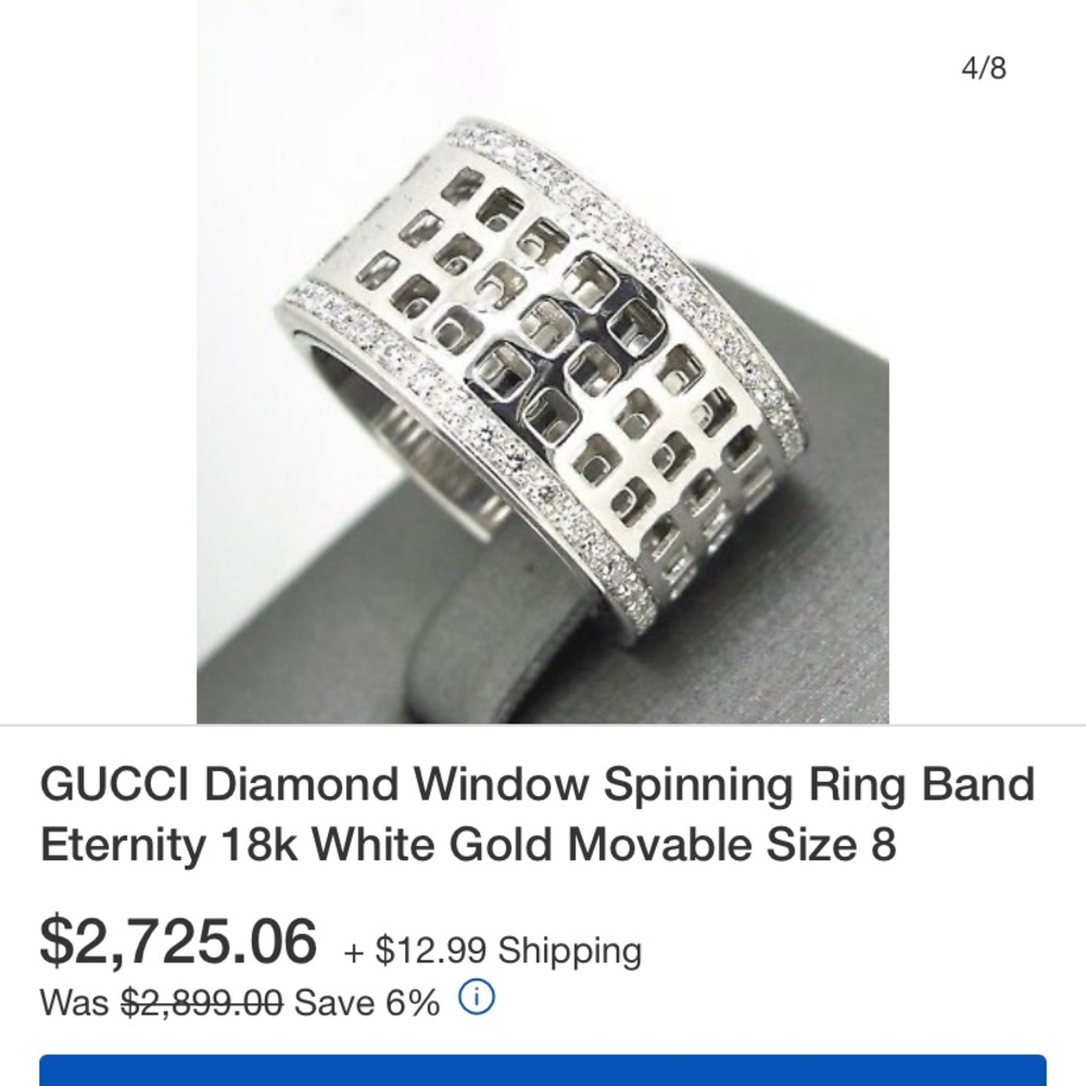 Men’s Gucci diamond spinning ring - Picture 7 of 8